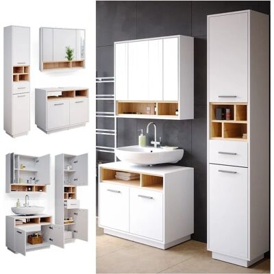 Setarredo bagno Vicco Beatrice Bianco Faggio 3 pezzi - Arredo bagno Setarredo bagno Vicco Beatrice Bianco Faggio 3 pezzi - Arredo bagno