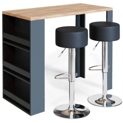 Vicco - Conjunto de mesa de bar 117x57 cm con 2 taburetes Vicco - Conjunto de mesa de bar 117x57 cm con 2 taburetes