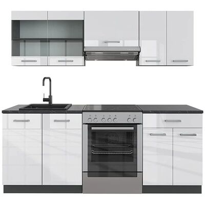 Vicco Cocina R-Line - Blanco Brillante/Antracita - 200cm Vicco Cocina R-Line - Blanco Brillante/Antracita - 200cm