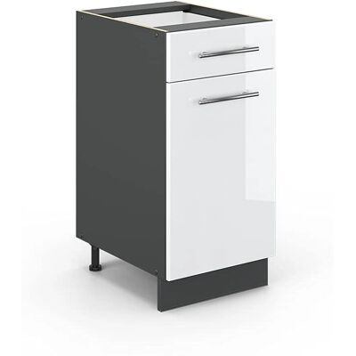 Meuble de cuisine Vicco Fame-Line Blanc Brillant 40cm - Publicité Meuble de cuisine Vicco Fame-Line Blanc Brillant 40cm - Publicité