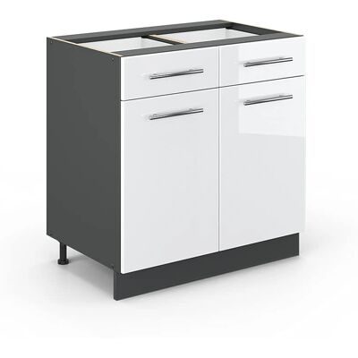 Vicco - Meuble bas Fame-Line 80 cm anthracite/blanc brillant - Meuble de Cuisine - Publicité Vicco - Meuble bas Fame-Line 80 cm anthracite/blanc brillant - Meuble de Cuisine - Publicité