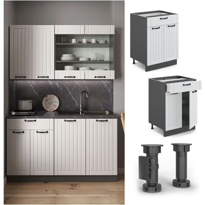 Vicco Modell Fame-Line Küchenschrank - Landhaus Weiß - 60cm Vicco Modell Fame-Line Küchenschrank - Landhaus Weiß - 60cm