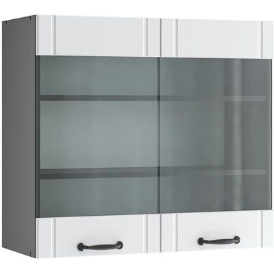 Vicco - Armario alto de cristal Fame-Line 80 cm antracita/blanco - Mueble de cocina Vicco - Armario alto de cristal Fame-Line 80 cm antracita/blanco - Mueble de cocina