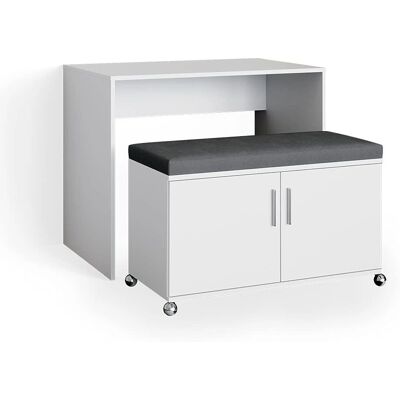 Escritorio Blanco Vicco Flona con Compartimentos - Muebles de Oficina Escritorio Blanco Vicco Flona con Compartimentos - Muebles de Oficina
