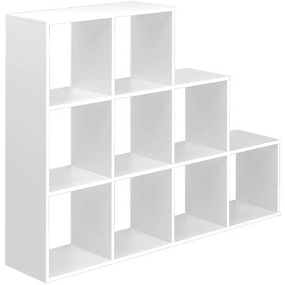 Vicco - Estantería escalera blanca 9 compartimentos - Mueble de almacenamiento Vicco - Estantería escalera blanca 9 compartimentos - Mueble de almacenamiento
