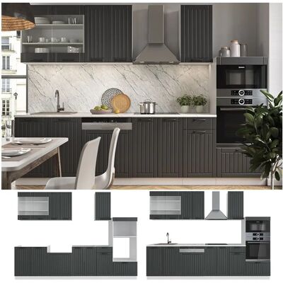 Vicco - Armario de cocina Fame-Line Antracita/blanco 300cm Vicco - Armario de cocina Fame-Line Antracita/blanco 300cm
