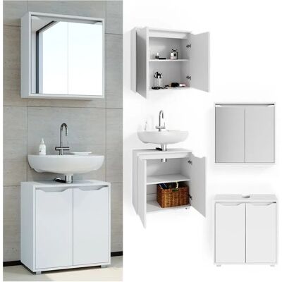 Set di Mobili da Bagno Vicco - Moderno, Senza Maniglie, Bianco - Mobili da Bagno Set di Mobili da Bagno Vicco - Moderno, Senza Maniglie, Bianco - Mobili da Bagno