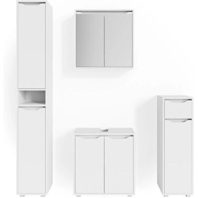 Vicco Set Mobili Bagno Ruben - Bianco - Set di 4 Pezzi Vicco Set Mobili Bagno Ruben - Bianco - Set di 4 Pezzi