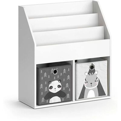 Vicco - Estantería infantil Luigi Blanca 72x79cm con 2 cajas plegables Vicco - Estantería infantil Luigi Blanca 72x79cm con 2 cajas plegables