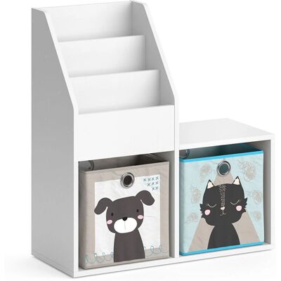 Estantería infantil Luigi Vicco - 3 estantes, 2 cajas plegables - Dormitorio infantil Estantería infantil Luigi Vicco - 3 estantes, 2 cajas plegables - Dormitorio infantil