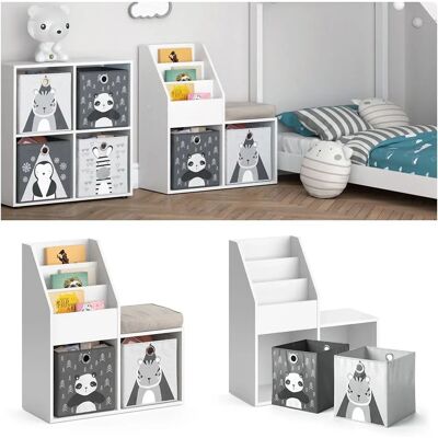 Estantería infantil Luigi Blanco - Espacio para Juguetes y Libros Estantería infantil Luigi Blanco - Espacio para Juguetes y Libros