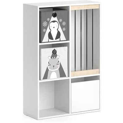 Vicco - Estantería Infantil Luigi Blanca 72x107.8cm con 2 Cajas Plegables - Estantería para niños Vicco - Estantería Infantil Luigi Blanca 72x107.8cm con 2 Cajas Plegables - Estantería para niños