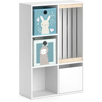 Estantería infantil Luigi - Blanco con 2 cajas plegables Estantería infantil Luigi - Blanco con 2 cajas plegables