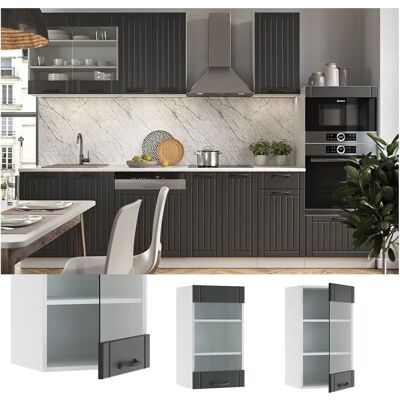 Vicco - Armario 40cm Fame-Line blanco/gris oscuro - Armario de cocina Vicco - Armario 40cm Fame-Line blanco/gris oscuro - Armario de cocina