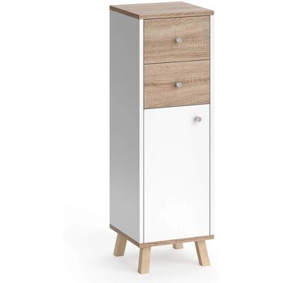 Armoire de bain Vicco Senyo - 30x95cm - Blanc/Sonoma - Publicité Armoire de bain Vicco Senyo - 30x95cm - Blanc/Sonoma - Publicité