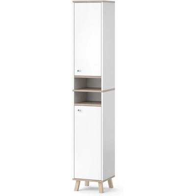 Armoire de bain Vicco Senyo - Style scandinave, Blanc, 30 x 174 cm - Publicité Armoire de bain Vicco Senyo - Style scandinave, Blanc, 30 x 174 cm - Publicité