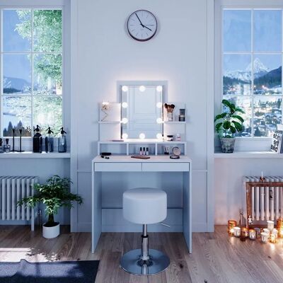 Vicco Ania Blanco Tocador con Luz LED - Maquillaje y Almacenamiento Vicco Ania Blanco Tocador con Luz LED - Maquillaje y Almacenamiento