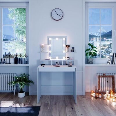 Mueble de maquillaje Vicco Ania Blanco con LED - Estilo Escandinavo Mueble de maquillaje Vicco Ania Blanco con LED - Estilo Escandinavo
