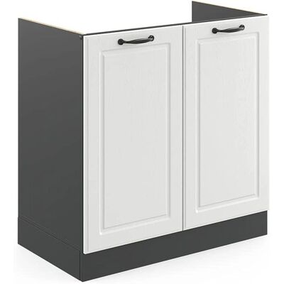 Vicco - Meuble sous évier R-Line - 80 cm Blanc style campagne - Publicité Vicco - Meuble sous évier R-Line - 80 cm Blanc style campagne - Publicité