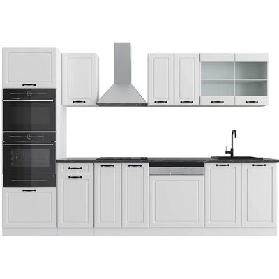 Vicco - Placard de cuisine R-Line - 300 cm, Blanc, Style rustique - Publicité Vicco - Placard de cuisine R-Line - 300 cm, Blanc, Style rustique - Publicité