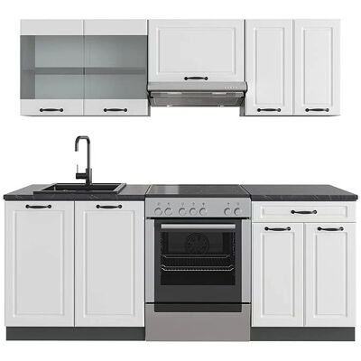 Gabinete de Cocina Vicco - 200cm Modular, Blanco/Antracita - Tipo de Cocina Gabinete de Cocina Vicco - 200cm Modular, Blanco/Antracita - Tipo de Cocina