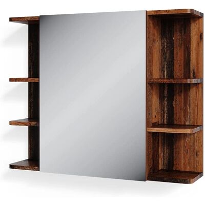 Vicco - Armario con Espejo para Baño Fynn - Acabado en Madera Antigua Vicco - Armario con Espejo para Baño Fynn - Acabado en Madera Antigua