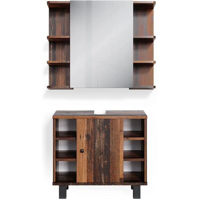 Set Mobili Bagno Quercia Rustica Vicco - Set Bagno Set Mobili Bagno Quercia Rustica Vicco - Set Bagno