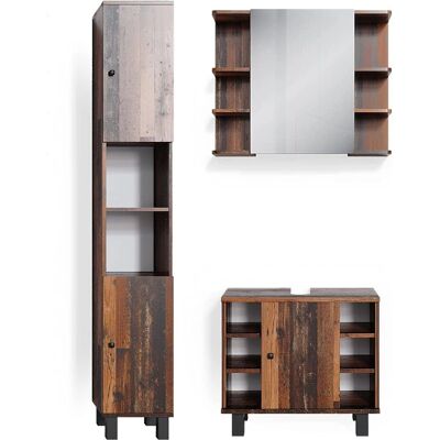 Conjunto de Muebles de Baño Roble Rústico Vicco - 3 Piezas Conjunto de Muebles de Baño Roble Rústico Vicco - 3 Piezas