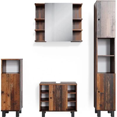 Set de Muebles de Baño Roble Rústico Vicco - Fynn - 4 Piezas Set de Muebles de Baño Roble Rústico Vicco - Fynn - 4 Piezas