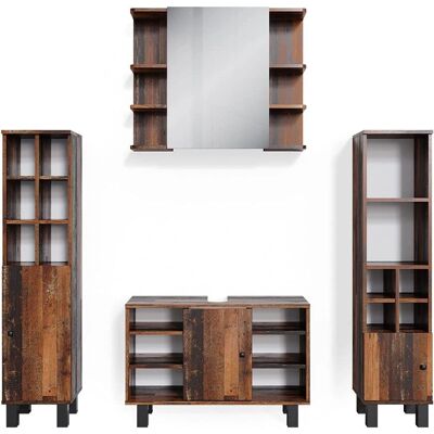 Conjunto de muebles de baño Roble rústico Vicco - 4 piezas Conjunto de muebles de baño Roble rústico Vicco - 4 piezas