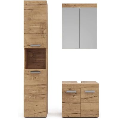 Conjunto de muebles de baño Luna Vicco - Roble Wotan - 3 partes Conjunto de muebles de baño Luna Vicco - Roble Wotan - 3 partes