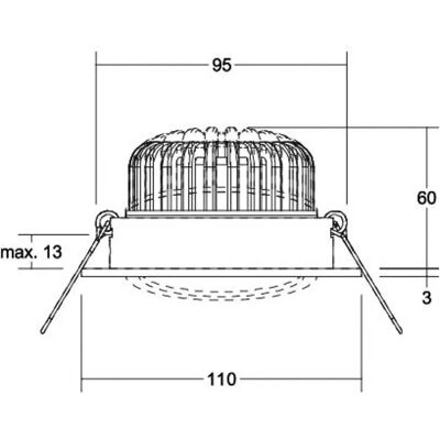 Brumberg LED-Einbaustrahler - Phasenabschnitt, Weiß, 110mm Brumberg LED-Einbaustrahler - Phasenabschnitt, Weiß, 110mm