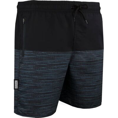 GUGGEN MOUNTAIN 1803-1804 Gestreepte Zwemshorts Blauw Zwart GUGGEN MOUNTAIN 1803-1804 Gestreepte Zwemshorts Blauw Zwart