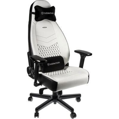 Noblechairs ICON Wit/Zwart Gaming Stoel - Ergonomisch, Verstelbaar, 150kg Ondersteuning Noblechairs ICON Wit/Zwart Gaming Stoel - Ergonomisch, Verstelbaar, 150kg Ondersteuning