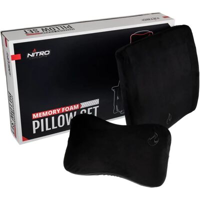 Nitro Concepts Memory Foam Pillow Set - Ergonomic Black Nitro Concepts Memory Foam Pillow Set - Ergonomic Black