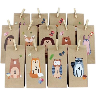 G. Wurm 10036909 Adventskalender - Waldtiere DIY Papierbeutel G. Wurm 10036909 Adventskalender - Waldtiere DIY Papierbeutel