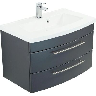 Posseik Luna - anthrazit Seidenglanz 80x53 cm Waschbeckenunterschrank Posseik Luna - anthrazit Seidenglanz 80x53 cm Waschbeckenunterschrank