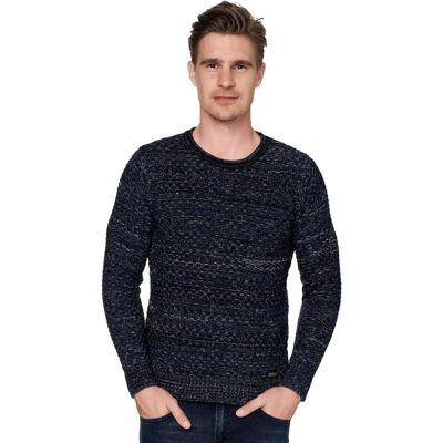 RUSTY NEAL S donkerblauwe casual ronde hals trui - Trui RUSTY NEAL S donkerblauwe casual ronde hals trui - Trui