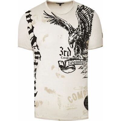 Rusty Neal M Beiges Casual Bedrucktes T-Shirt Rusty Neal M Beiges Casual Bedrucktes T-Shirt