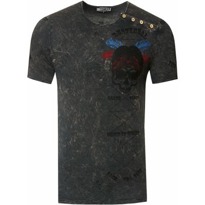 RUSTY NEAL Herren Grau XXXL Baumwoll-T-Shirt - Casual Top RUSTY NEAL Herren Grau XXXL Baumwoll-T-Shirt - Casual Top