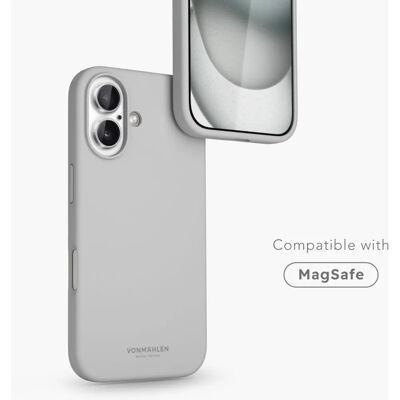 Vonmählen Lysegråt Eco Silikone Cover til iPhone 16 - MagSafe Vonmählen Lysegråt Eco Silikone Cover til iPhone 16 - MagSafe