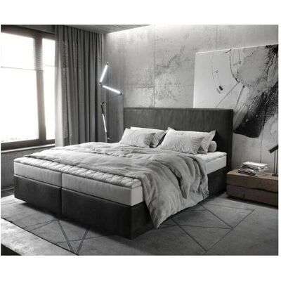 DELIFE Boxspringbett Dream-Well 180x200 cm Mikrofaser Anthrazit Vintage mit Matratze und Topper DELIFE Boxspringbett Dream-Well 180x200 cm Mikrofaser Anthrazit Vintage mit Matratze und Topper