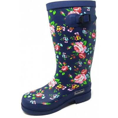 SALIHA Damen Gummistiefel Julia dunkelblau Schlupfstiefel Festival-Boots SALIHA Damen Gummistiefel Julia dunkelblau Schlupfstiefel Festival-Boots