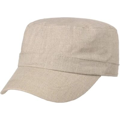 Lipodo Beiges Leinen-Armee-Cap - Unisex - Einheitsgröße - Cap Lipodo Beiges Leinen-Armee-Cap - Unisex - Einheitsgröße - Cap