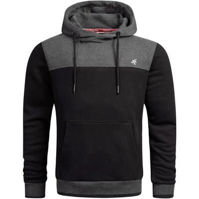 Alessandro Salvarini Kapuzenpullover - XXL - Grau/Schwarz - Hoodie Alessandro Salvarini Kapuzenpullover - XXL - Grau/Schwarz - Hoodie