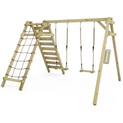 fatmoose JollyJungle Wild xxl - Conjunto de Columpios con Estructura de Escalada y Asientos fatmoose JollyJungle Wild xxl - Conjunto de Columpios con Estructura de Escalada y Asientos
