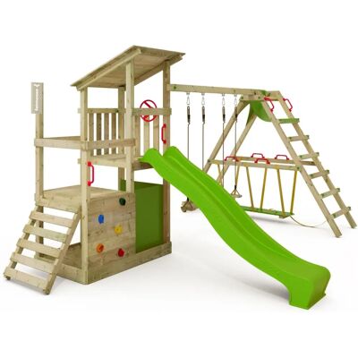 Parque infantil Fatmoose con tobogán y columpio - Madera FruityForest - Diversión al aire libre Parque infantil Fatmoose con tobogán y columpio - Madera FruityForest - Diversión al aire libre