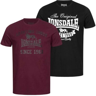 LONSDALE Sussex-Torbay Herren 4XL Schwarz Rot T-Shirt LONSDALE Sussex-Torbay Herren 4XL Schwarz Rot T-Shirt