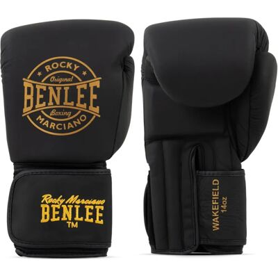 Benlee Wakefield Lederboxhandschuhe - Schwarz/Gold - 12 oz Benlee Wakefield Lederboxhandschuhe - Schwarz/Gold - 12 oz
