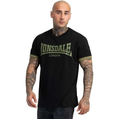 Lonsdale Townhead T-Shirt Zwart/Olijf - Unisex Sporttop Lonsdale Townhead T-Shirt Zwart/Olijf - Unisex Sporttop
